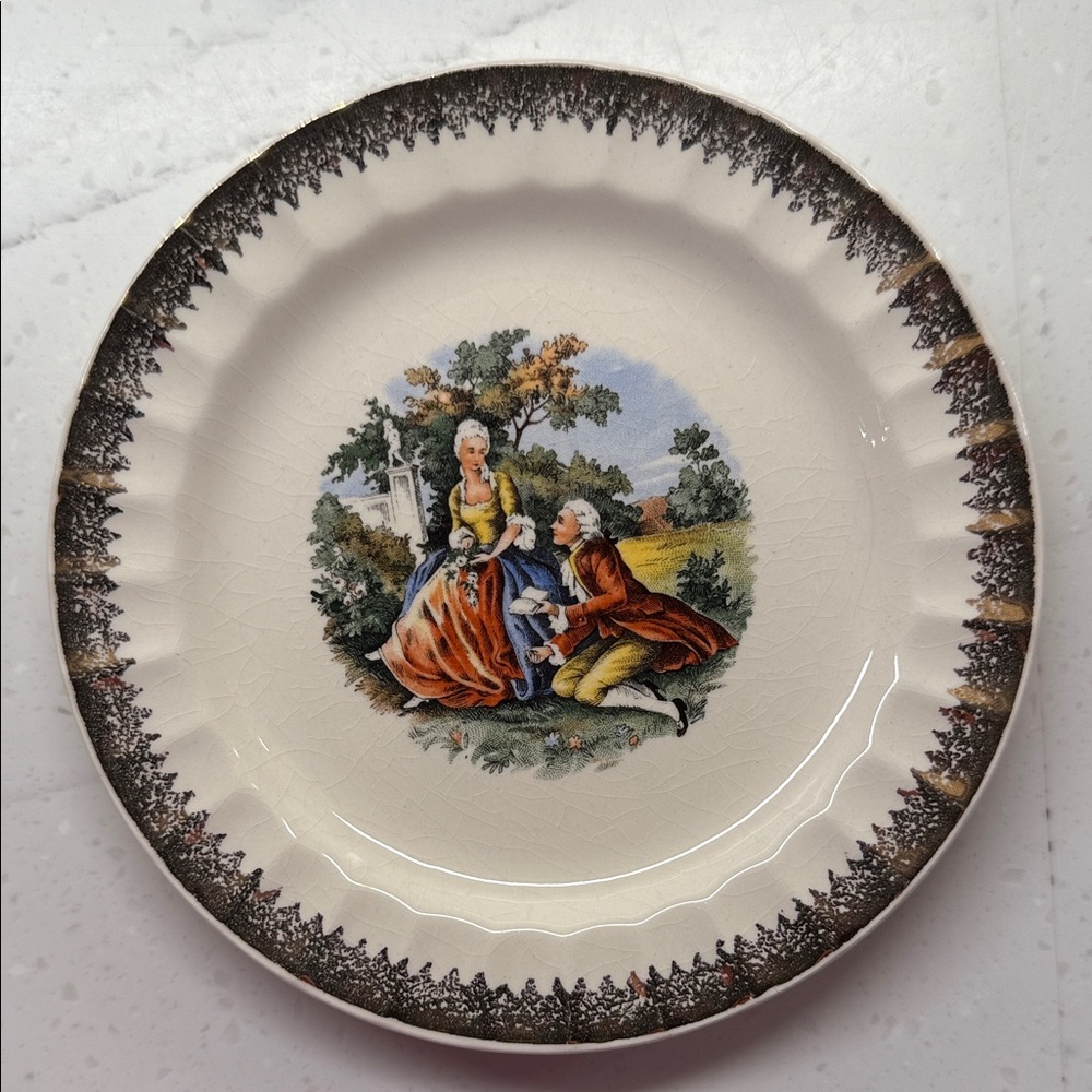 Vintage Cronin China Co. “Courting Couple” Bread Plate – 6.25" [G]